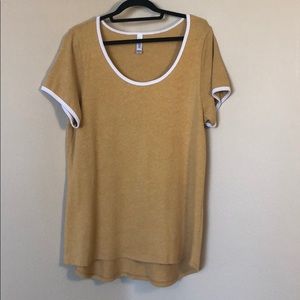 Mustard yellow XL Lularoe Classic Tee